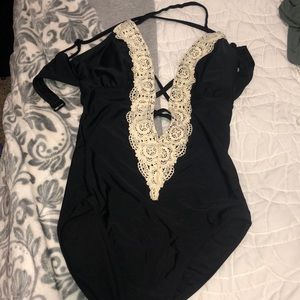 Black one piece swimsuit